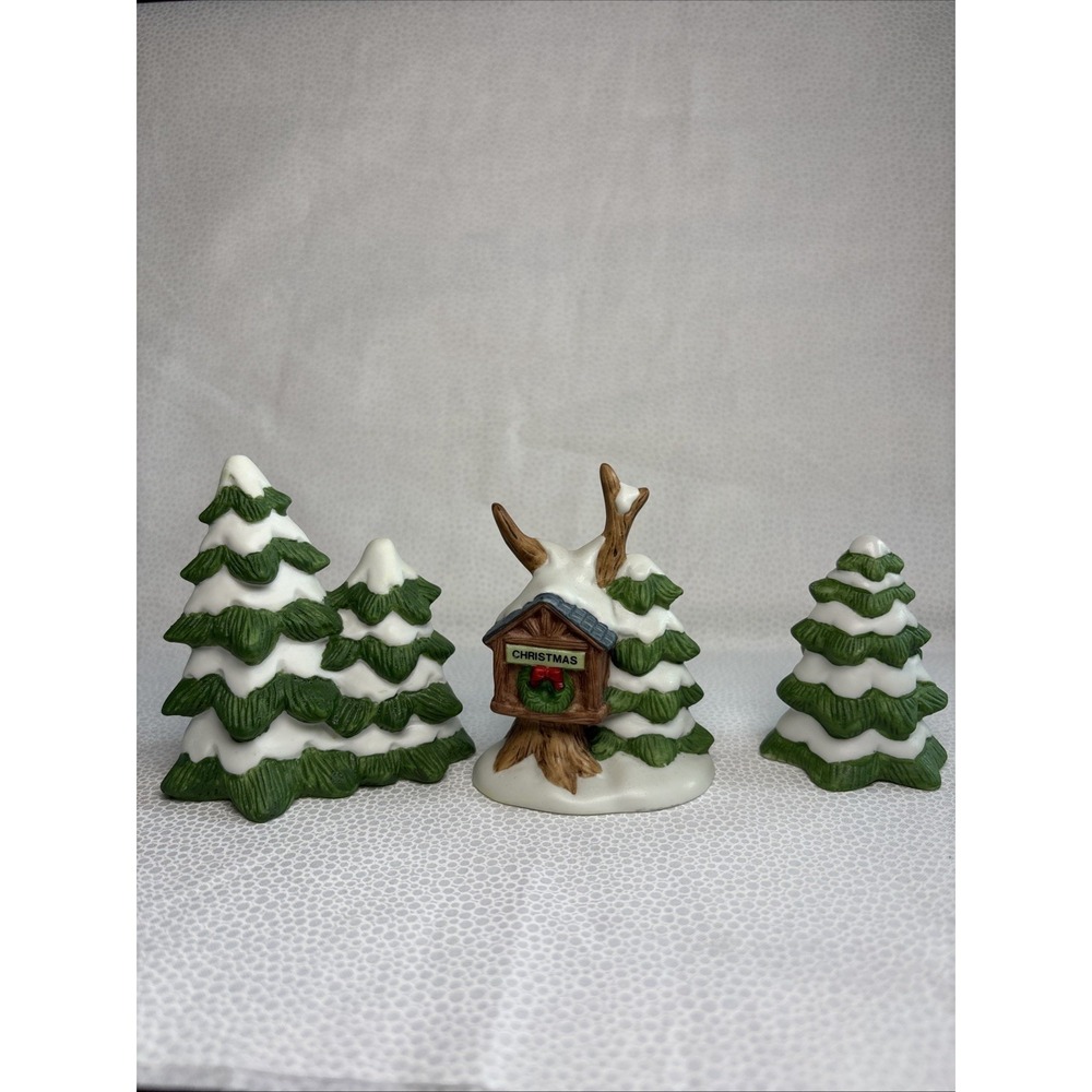 VIntage Homco Christmas Trees Set Of Three